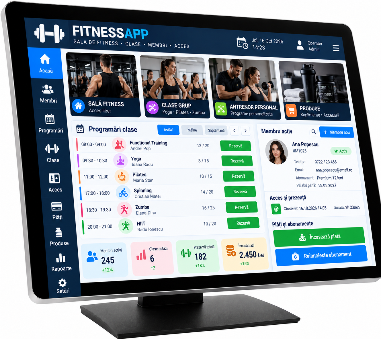 FitnessApp – Software pentru săli de fitness